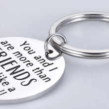 Load image into Gallery viewer, Funny Friendship Gifts Keychain for Best Friends You and I are More Than Friends Birthday Valentine Christmas Graduation Gift for Coworker BFF Bestie Sisters Presents for Teenage Girls Boys