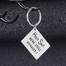 Load image into Gallery viewer, Anniversary Funny Couple Keychain Present for Husband Wife Wedding Valentines Day for Wifey Hubby Birthday Xmas Fun Marriage Present for Men Women Stocking Stuffer for Him Her