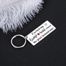 Load image into Gallery viewer, Father’s Day Gift Keychain for Dad Daddy’s Birthday Gift from Daughter Son I’ve Had My Daddy’s Heart Since The First He Heard Mine Christmas Valentine Thanksgiving Day Jewelry Gift to New Dad