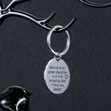 Load image into Gallery viewer, Dad Birthday Gift Keychain for Daddy Step Dad to Be Fathers Day Gifts from Daughter Kids I Love You Daddy Father of The Bride Step Father Figure Wedding Anniversary for Men Him