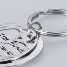 Load image into Gallery viewer, Friendship Gift Best Friend Keychain for Women Men True Friendship Knows No Distance Graduation Birthday Long Distance Keychain for Teen Girls BFF Besties Farewell Going Away Presents