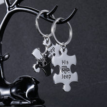 Load image into Gallery viewer, Jeep Lovers Gifts Couple Set Keychain Valentine’s Day Gift for Wife Husband Her Jeep His Jeep Puzzle Key Chain for Girlfriend Boyfriend Birthday Anniversary Wedding New Car Gift for Him Her