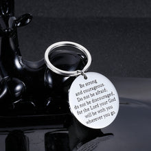 Load image into Gallery viewer, Christian Inspirational 2020 Graduation Gift Keychain Birthday Gift for Daughter Son Best Friends Be Strong and Courageous The Lord Will Be with You Wherever You Go Christmas Keyring Pendant Charm