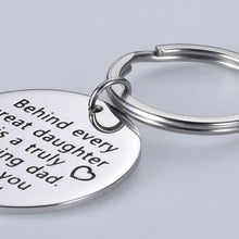 Load image into Gallery viewer, Dad Birthday Gift Keychain for Daddy Step Dad to Be Fathers Day Gifts from Daughter Kids I Love You Daddy Father of The Bride Step Father Figure Wedding Anniversary for Men Him