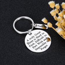 Load image into Gallery viewer, Boss Mentor Appreciation Keychain for Supervisor Leader Coworker A Truly Great Boss is Hard to Find Boss’s Day Leaving Boss Lady Retirement Thank You Birthday Stocking Stuffer