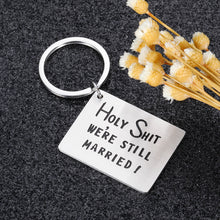 Load image into Gallery viewer, Anniversary Funny Couple Keychain Present for Husband Wife Wedding Valentines Day for Wifey Hubby Birthday Xmas Fun Marriage Present for Men Women Stocking Stuffer for Him Her