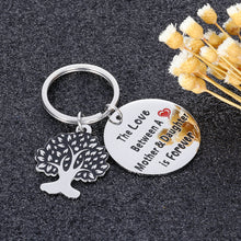 Load image into Gallery viewer, Mothers Day Gifts for mom from Daughter Birthday Keychain Gift for Mother of The Bride Stepmother The Love Between A Mother and Daughter is Forever Mother’s Day Present for Mama Mum