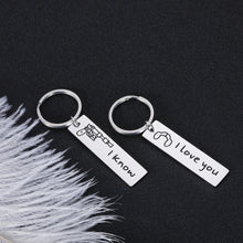 Load image into Gallery viewer, Aizza Couple Gifts for Boyfriend Girlfriend Star Wars Jewelry I Love You I Know Valentine’s Day Keychain Gift for Husband Wife