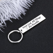 Load image into Gallery viewer, Christian Faith Gift Keychain for Friends Inspirational Birthday Graduation Christmas Gift with All Things are Possible Godmother Encouragement Religious First Communion Baptism Gifts for Women Men