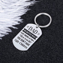 Load image into Gallery viewer, Father’s Day Gift Keychain for Dad from Daughter Son Birthday Thanksgiving Day Christmas Funny Gift Dad at Least You Don’t Have Ugly Children Inspirational Present for Father Daddy Papa