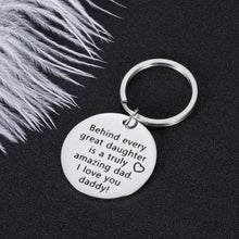 Load image into Gallery viewer, Dad Birthday Gift Keychain for Daddy Step Dad to Be Fathers Day Gifts from Daughter Kids I Love You Daddy Father of The Bride Step Father Figure Wedding Anniversary for Men Him