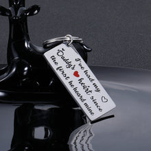 Load image into Gallery viewer, Father’s Day Gift Keychain for Dad Daddy’s Birthday Gift from Daughter Son I’ve Had My Daddy’s Heart Since The First He Heard Mine Christmas Valentine Thanksgiving Day Jewelry Gift to New Dad