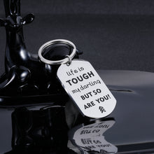 Load image into Gallery viewer, Cancer Surviver Gifts Keychain for Women Inspirational Cancer Awareness Fighter Gift Life is Tough My Darling But So are You for Sisters Best Friends Daughter Recovery Gift for Her