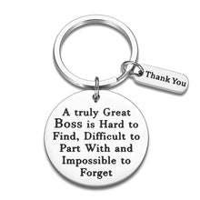 Load image into Gallery viewer, Boss Mentor Appreciation Keychain for Supervisor Leader Coworker A Truly Great Boss is Hard to Find Boss’s Day Leaving Boss Lady Retirement Thank You Birthday Stocking Stuffer