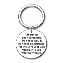 Load image into Gallery viewer, Christian Inspirational 2020 Graduation Gift Keychain Birthday Gift for Daughter Son Best Friends Be Strong and Courageous The Lord Will Be with You Wherever You Go Christmas Keyring Pendant Charm