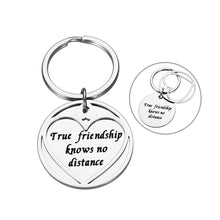 Load image into Gallery viewer, Friendship Gift Best Friend Keychain for Women Men True Friendship Knows No Distance Graduation Birthday Long Distance Keychain for Teen Girls BFF Besties Farewell Going Away Presents