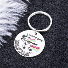 Load image into Gallery viewer, Funny Aunt Gifts Keychain from Niece Nephew Unicorn Aunt Birthday Mothers Day Christmas Gifts for Auntie Aunticorn More Awesome Keychain Appreciation Gift for Her Women Aunt Keepsake Jewelry