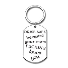 Load image into Gallery viewer, Drive Safe Gifts Keychain for Daughter Son from Mom New Driver Gift Because Your Mom Love You Birthday 16 Year Old Graduation Going Away Christmas Gift from Mother in Law to Girls Boys