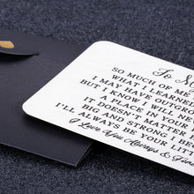 Load image into Gallery viewer, Fathers Day Gifts Wallet Card for Dad from Daughter Engraved Wallet Insert Birthday Wedding Valentine Gift for Father Daddy Stepdad Christmas Metal Wallet Insert Decor for Husband Men from Girl Kids