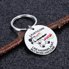 Load image into Gallery viewer, Funny Aunt Gifts Keychain from Niece Nephew Unicorn Aunt Birthday Mothers Day Christmas Gifts for Auntie Aunticorn More Awesome Keychain Appreciation Gift for Her Women Aunt Keepsake Jewelry