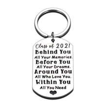 Load image into Gallery viewer, Class 2021 Graduation Gifts for Her Him Inspirational Keychain for Graduates College High School Grads Daughter Son Friends from Mom Dad Boys Girls Farewell Goodbye Present for Women Men