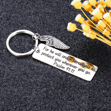 Load image into Gallery viewer, Bible Verse Christian Keychain Gifts for Men Women Friends Inspirational Religious Easter Prayer Baptism Key Chain for Godson Goddaughter Birthday Christmas Thanksgiving Present for Him Her
