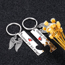 Load image into Gallery viewer, Aizza Miscarriage Sympathy Gifts Keychain Loss Memorial Mommy Daddy of an Angel Wing Keepsake Set of 2 Loss of Baby Child Infant Remembrance Key Chain Gift Jewelry