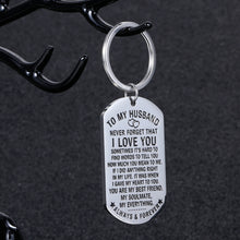 Load image into Gallery viewer, Anniversary Husband Gifts Keychain from Wife Birthday Valentine’s Day Gift for Fiance Bridegroom Hubby My Soulmate My Everything I Love You Wedding Couple Keyring Pendant for Him Men