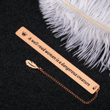 Load image into Gallery viewer, Book Lover Gift for Woman Inspirational Bookmark Graduation Birthday Valentine Gift for Female Friends Nerd Teen Girls Daughter Mom Teacher Christmas Bookmark Gift for Coworker Boss Lady Rose Gold