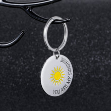 Load image into Gallery viewer, Sunshine Inspirational Keychain for Women Men You Are My Sunshine Birthday Valentine’s Day Gift for Best Friends Boyfriend Girlfriend Couple Jewelry Family Stocking Stuffer for Kids