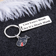Load image into Gallery viewer, Shark Gifts for Shark Lovers Keychain Shark Stuffer Diver Shark Girl Boy Birthday Christmas Gift for Men Women Shark Week Keyring for Coworker Friends Colleague Shark Keepsake Jewelry for Him Her