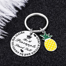 Load image into Gallery viewer, Inspirational Pineapple Keychain for Women Men Birthday Graduation Stand Tall Wear A Crown Be Sweet Motivational present for Daughter Teen Girls Graduates Jewelry Pineapple Stocking Stuffer Charm