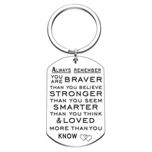 Load image into Gallery viewer, Inspirational Gifts 2020 Graduation Keychain for Women Men Always Remember You are Braver Birthday Christmas Motivational Gift for Son Daughter Friends Nurses Students Girls Boys