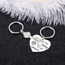 Load image into Gallery viewer, 2Pcs Valentine Couple Gifts for Boyfriend Girlfriend Anniversary Birthday Valentines Day Keychain for Him Her Husband Wife Matching Heart Wedding Gift for Newlywed Fiance Fiancee Love You Gift
