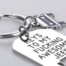 Load image into Gallery viewer, Aizza Jeep Gifts Keychain for Jeep Lover Women Men Keys to My Awesome Jeep Jeepsy Soul for Jeep Owner Jeep Hand Wrangler New Car Gift for Him Her