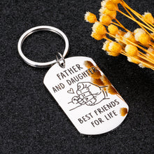 Load image into Gallery viewer, Father’s Day Gifts Dad Keychain from Daughter Birthday Christmas Gift for Father Daddy New Dad to Be from Little Baby Girl Kids Thanksgiving Valentine Gift to Papa Father Stepdad from Stepdaughter