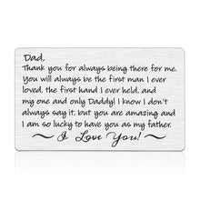 Load image into Gallery viewer, Dad Gifts from Daughter Son Fathers Day Wallet Card Gifts for Daddy Father Metal Wallet Insert Birthday Valentine Christmas Gift for Men Step dad Wedding Anniversary for Husband from Wife