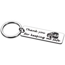 Load image into Gallery viewer, Bus Driver Appreciation Gift Keychain for Men Women School Bus Driver Thank You Keeping Me Safe Bus Key Chain Birthday Christmas Graduation Gifts for Him Her School Driver Retire Gift