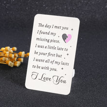 Load image into Gallery viewer, Anniversary GITS for Husband Wife I Love You Wallet Insert Card Gift for Him Her Valentine’s Day Birthday Engagement Metal Wallet Card for Boyfriend Girlfriend Christmas Wedding for Fiance