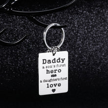 Load image into Gallery viewer, Fathers Day Gift Dad Keychain from Son Daughter to Daddy Christmas Birthday Gift for Stepdad New Dad to Be Husband from Kids Stepdaughter Stepson Wife Father of the Bride Valentine Wedding Men Him