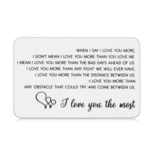 Load image into Gallery viewer, Anniversary Gift Wallet Insert Card for Men Women Valentines Day Birthday Wedding Gift for Husband Boyfriend from Wife Girfriend Couple Engraved Metal Wallet Card Christmas Stocking Stuffer for Him