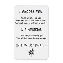 Load image into Gallery viewer, Engraved Couple Wallet Card Valentine Anniversary Gifts for Husband Boyfriend from Wife Girlfriend Birthday Christmas Wedding Engagement Metal Wallet Insert Card for Men Fiance Groom