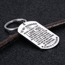 Load image into Gallery viewer, Anniversary Husband Gifts Keychain from Wife Birthday Valentine’s Day Gift for Fiance Bridegroom Hubby My Soulmate My Everything I Love You Wedding Couple Keyring Pendant for Him Men
