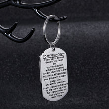 Load image into Gallery viewer, Inspirational Grandson Gift Keychain Birthday Graduation Christmas Gifts from Grandpa Grandma Grandparents I Want You to Believe Deep in Your Heart Stocking Stuffer for Boys Teenage Kids