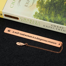 Load image into Gallery viewer, Book Lover Gift for Woman Inspirational Bookmark Graduation Birthday Valentine Gift for Female Friends Nerd Teen Girls Daughter Mom Teacher Christmas Bookmark Gift for Coworker Boss Lady Rose Gold