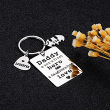 Load image into Gallery viewer, Fathers Day Gift Dad Keychain from Son Daughter to Daddy Christmas Birthday Gift for Stepdad New Dad to Be Husband from Kids Stepdaughter Stepson Wife Father of the Bride Valentine Wedding Men Him
