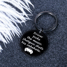 Load image into Gallery viewer, Funny Supernatural Fan Keychain Gift for Men Women SPN TV Show Merchandise Music Lover Driver Gifts for Best Friend Coworker Trucker Bus Driver Birthday Christmas Graduation Keyring