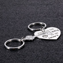 Load image into Gallery viewer, 2Pcs Valentine Couple Gifts for Boyfriend Girlfriend Anniversary Birthday Valentines Day Keychain for Him Her Husband Wife Matching Heart Wedding Gift for Newlywed Fiance Fiancee Love You Gift