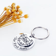 Load image into Gallery viewer, Our First Home Gift Keychain New Home Apartment Housewarming Gift for New Homeowner Couple Friend Family Realtor Closing Moving Home House Keyring Jewelry Presents for Men Women