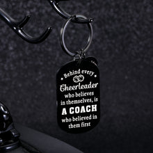 Load image into Gallery viewer, Cheerleader Gifts for Cheer Coach Keychain Appreciation Gift for Coach Competition Birthday Christmas Graduation End of Season Senior for Cheer Coach Women Men Thank You Cheerleading Gift for Him